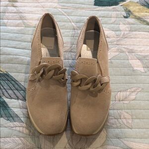 Dolce Vita Tan Loafers with Chain Accent